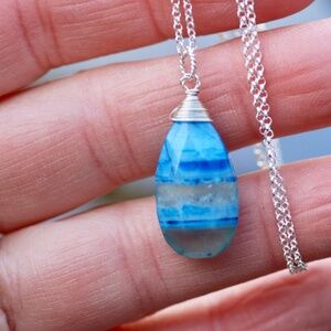 Handcrafted Wire Wrapped Natural Boulder Opal Pendant Sterling Silver